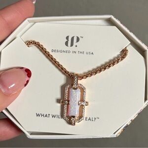 Rose Gold Opal Pendant Necklace